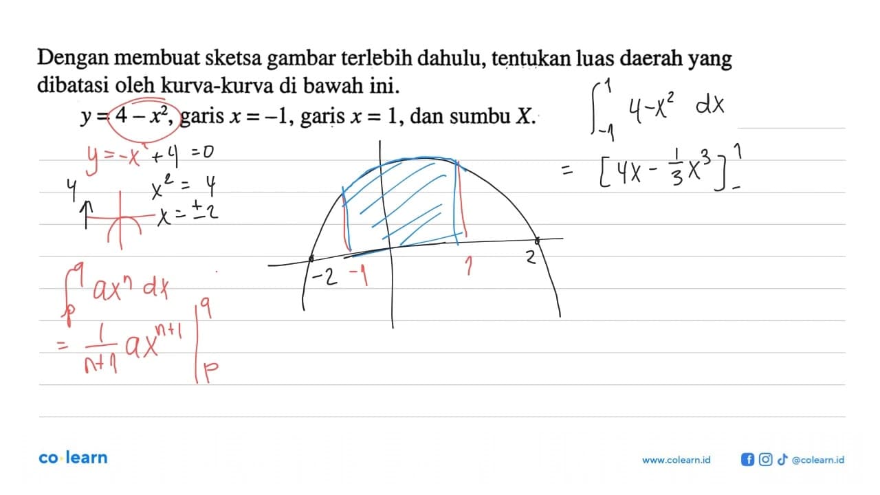 Dengan membuat sketsa gambar terlebih dahulu, tentukan luas