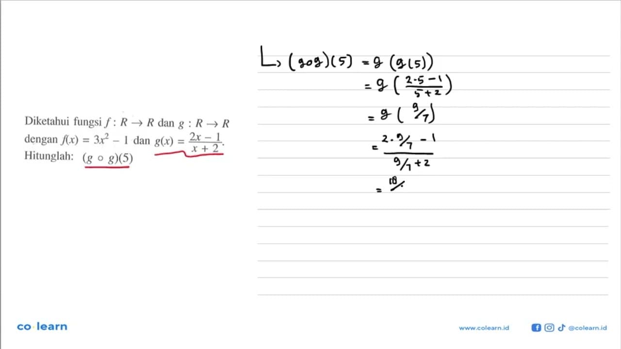 Diketahui fungsi f:R->R dan g:R->R dengan f(x)=3x^2-1 dan