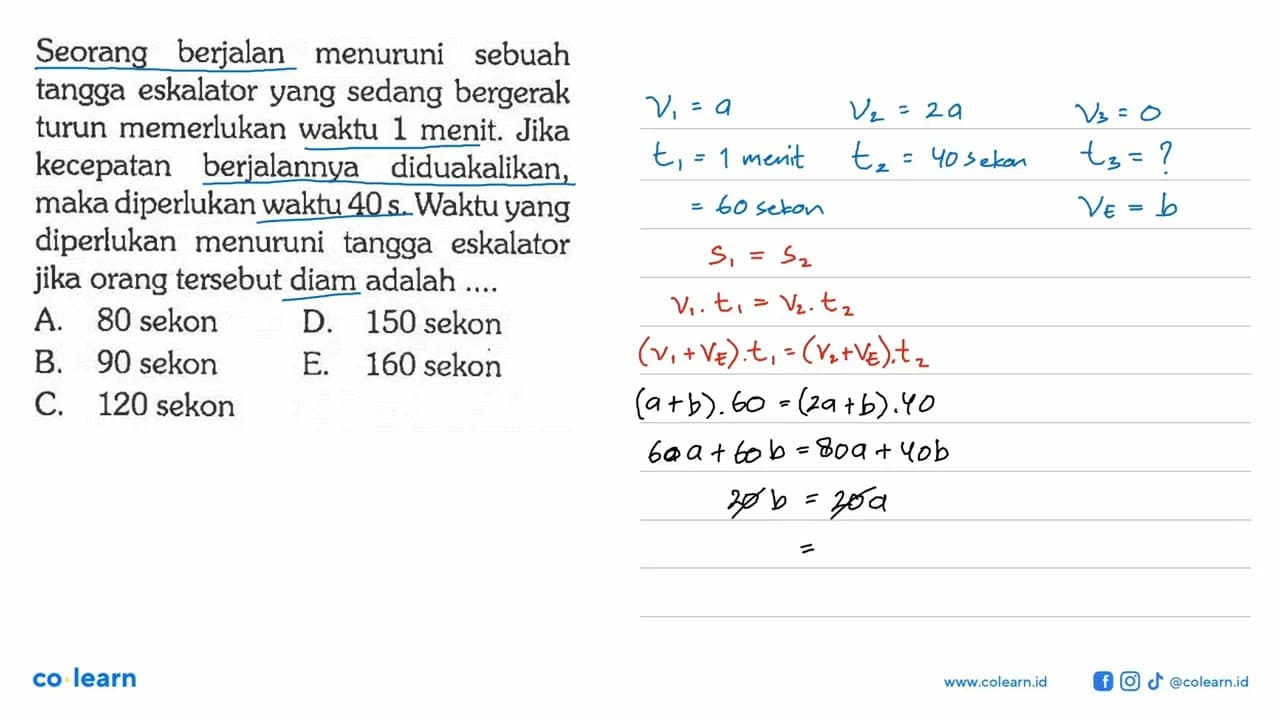 Seorang berjalan menuruni sebuah tangga eskalator yang