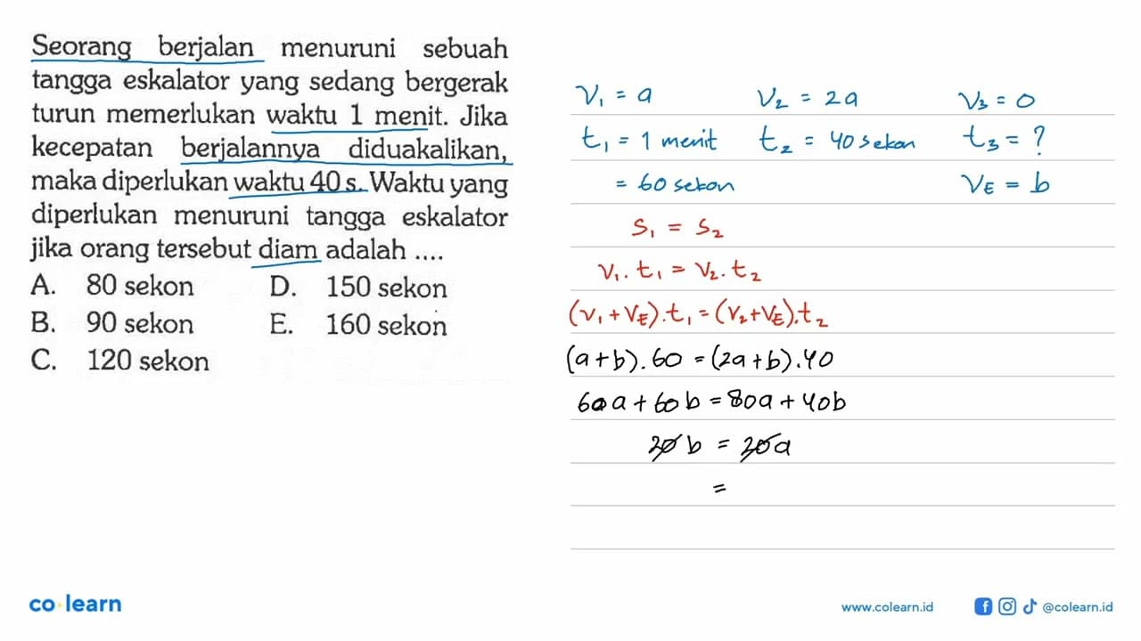 Seorang berjalan menuruni sebuah tangga eskalator yang