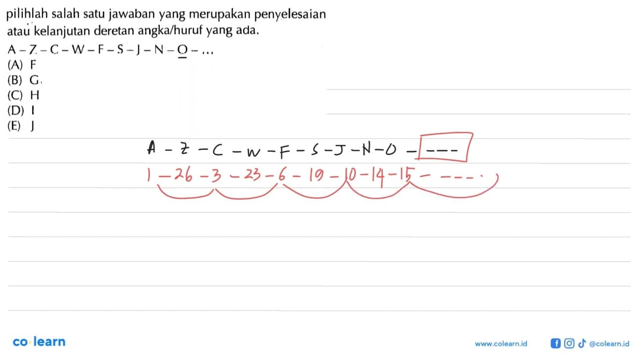 pilihlah salah satu jawaban yang merupakan penyelesaian