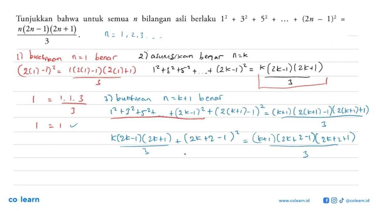 Tunjukkan bahwa untuk semua n bilangan asli berlaku