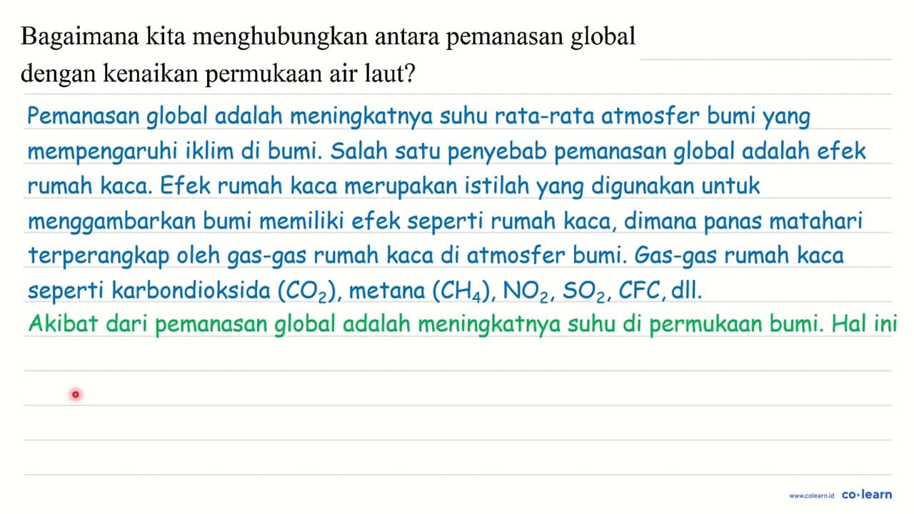 Bagaimana kita menghubungkan antara pemanasan global dengan