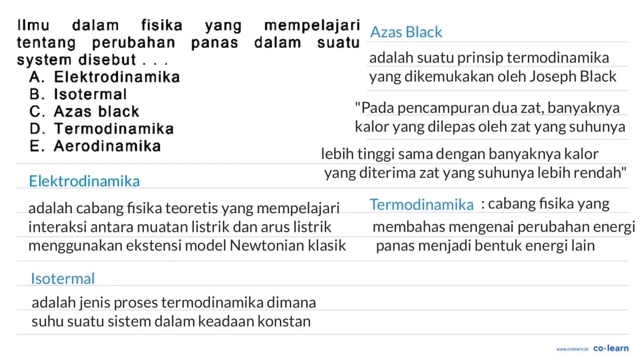 IImu dalam fisika yang mempelajari tentang perubahan panas