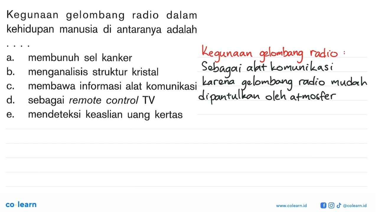 Kegunaan gelombang radio dalam kehidupan manusia di