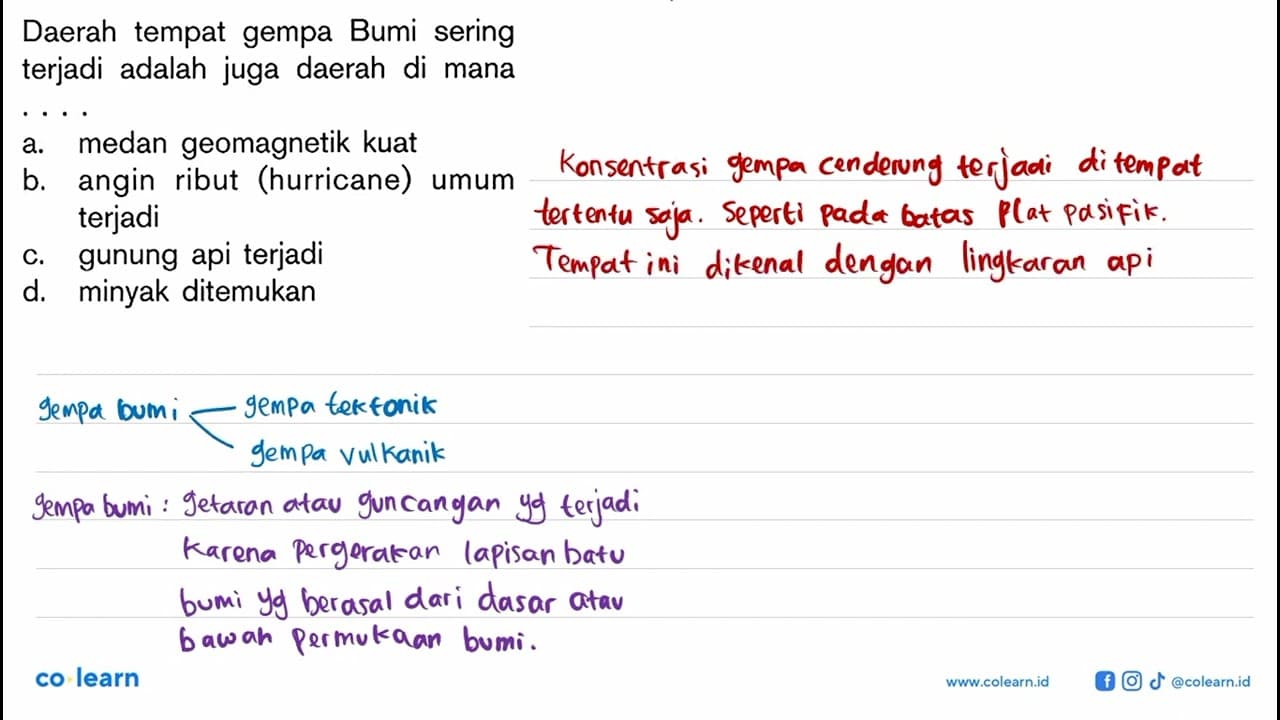 Daerah tempat gempa Bumi sering terjadi adalah juga daerah