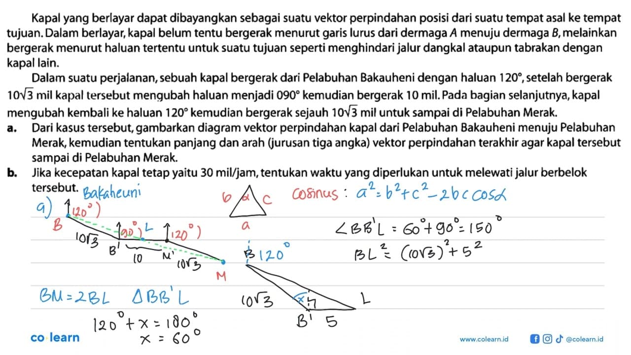 Kapal yang berlayar dapat dibayangkan sebagai suatu vektor