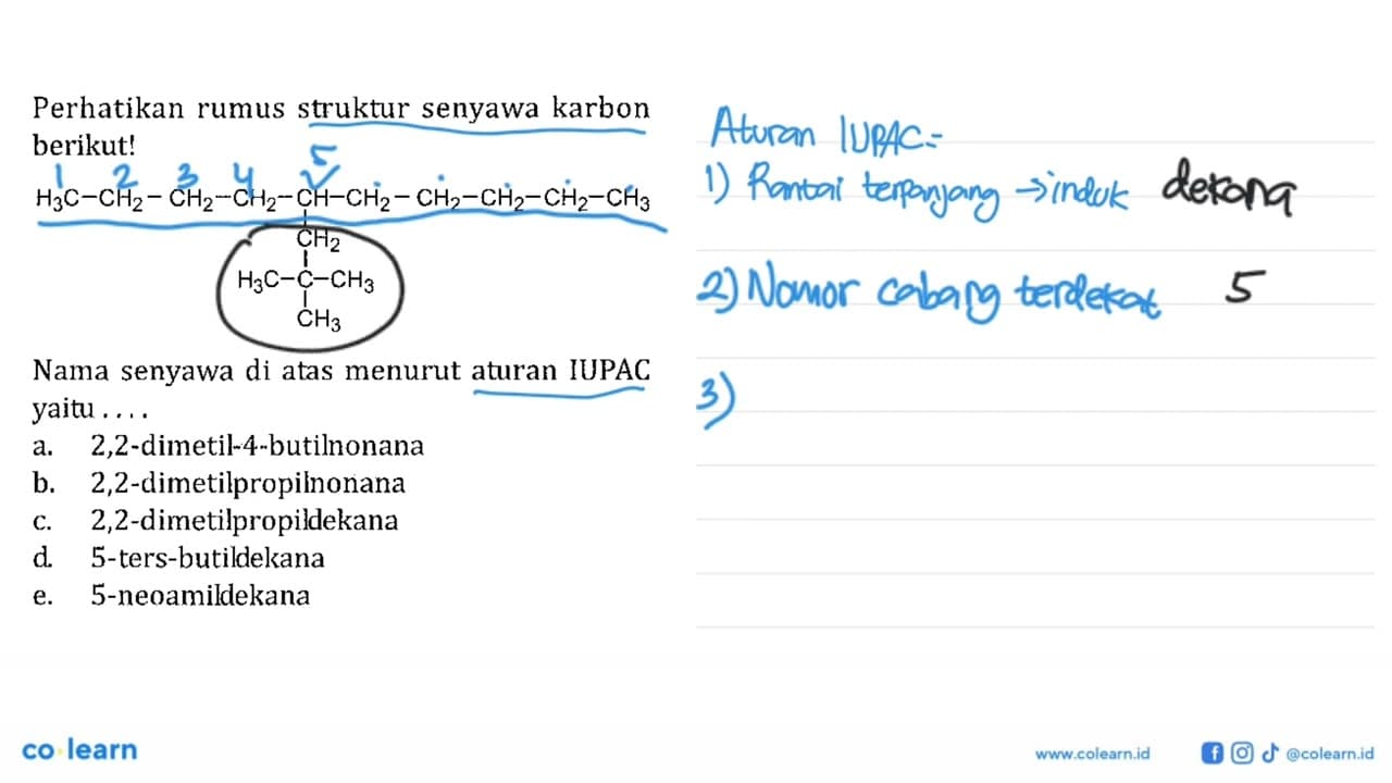 Perhatikan rumus struktur senyawa karbon berikut! H3C - CH2