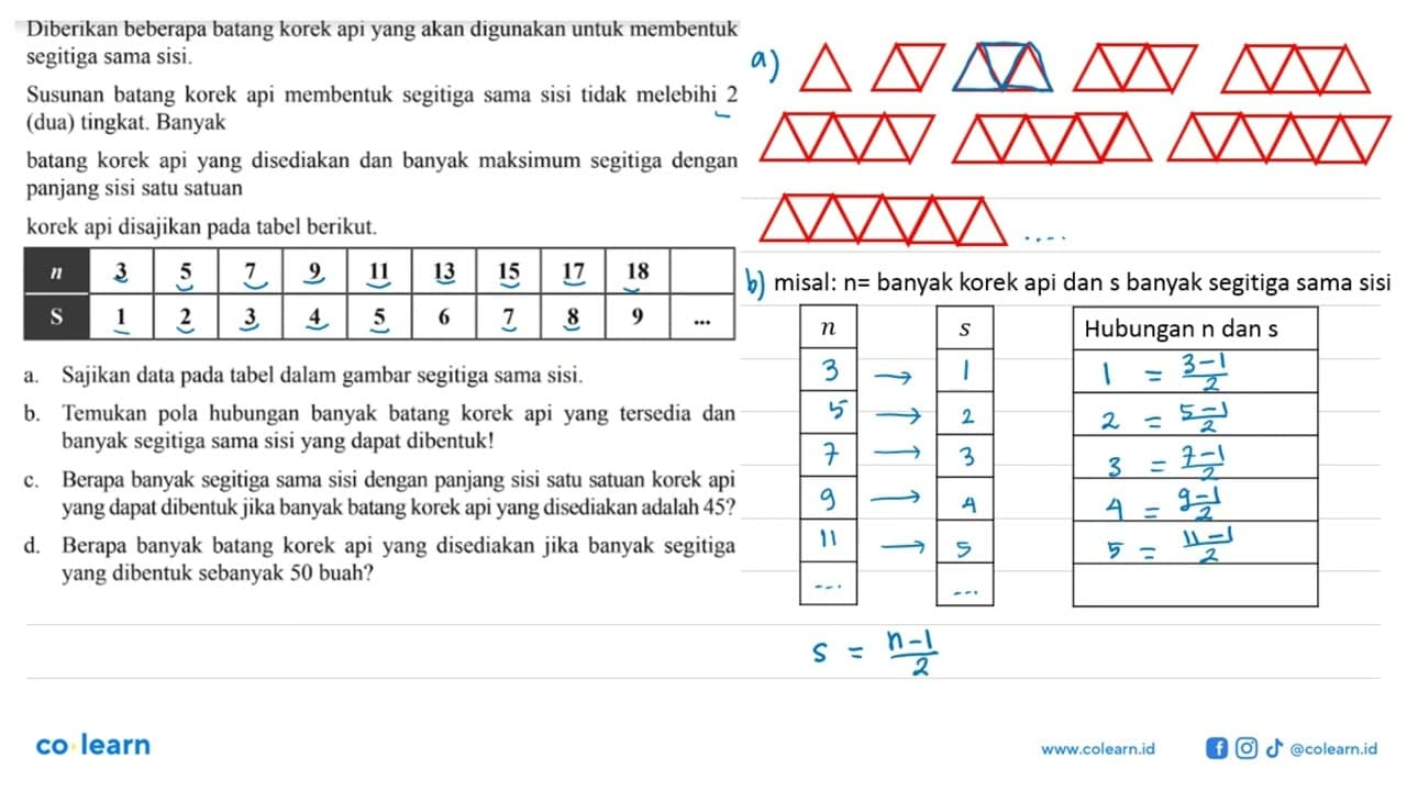 Diberikan beberapa batang korek api yang akan digunakan