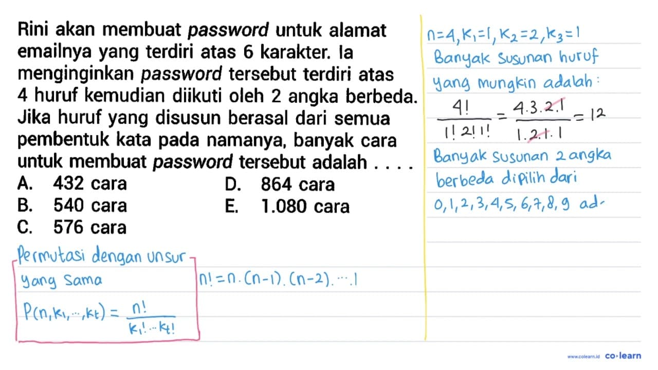 Rini akan membuat password untuk alamat emailnya yang