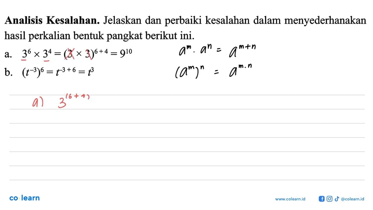 Analisis Kesalahan. Jelaskan dan perbaiki kesalahan dalam