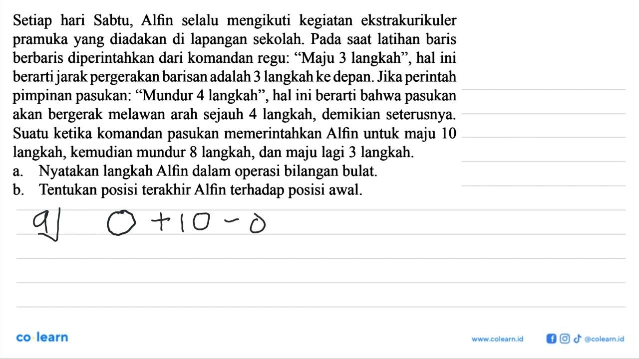 Setiap hari Sabtu, Alfin selalu mengikuti kegiatan