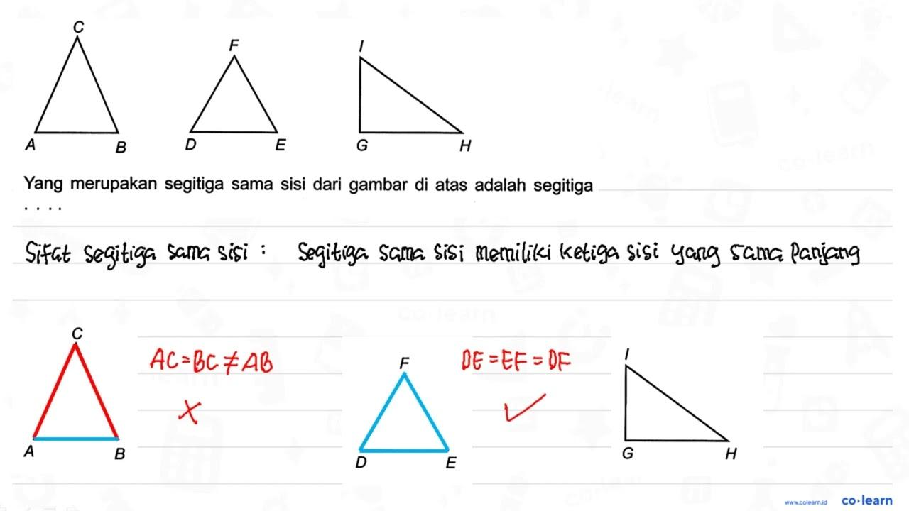 Yang merupakan segitiga sama sisi dari gambar di atas