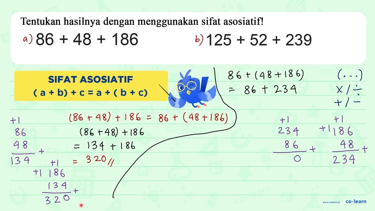 86 + 48 + 186 125 + 52 + 239