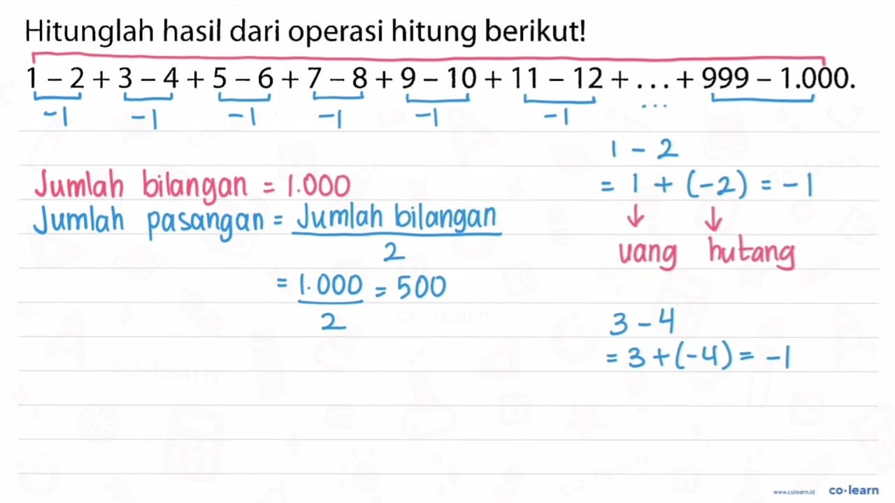 Hitunglah hasil dari operasi hitung berikut!