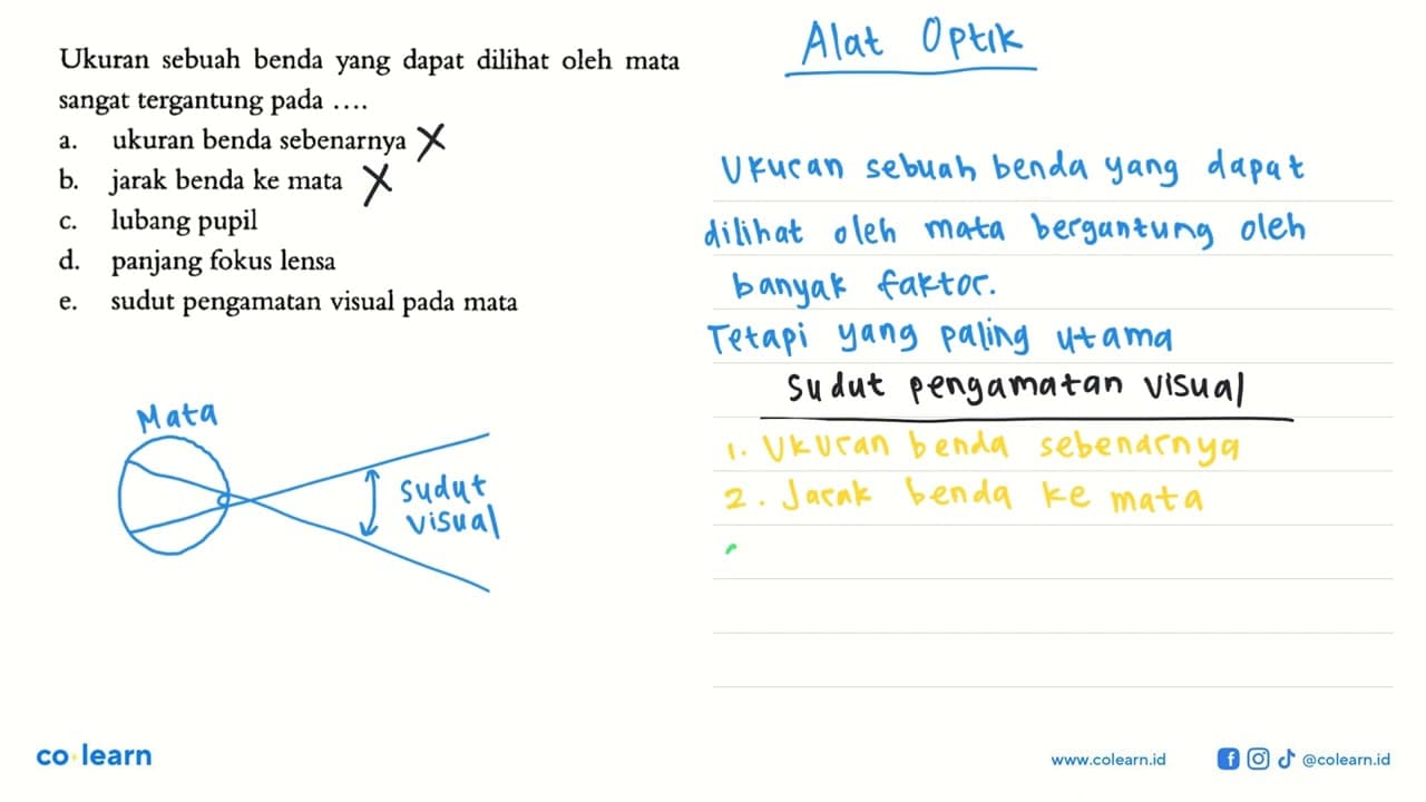 Ukuran sebuah benda yang dapat dilihat oleh mata sangat