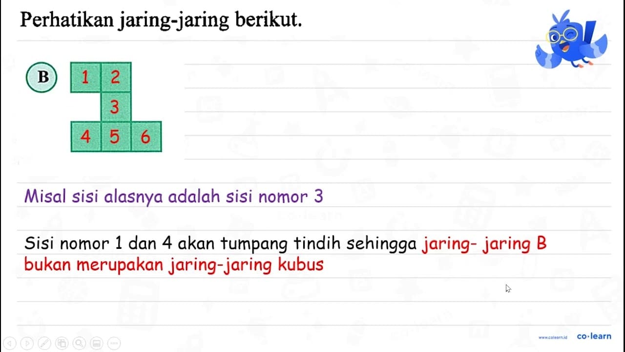 Perhatikan jaring-jaring berikut. (A) (C) B (D) Dari