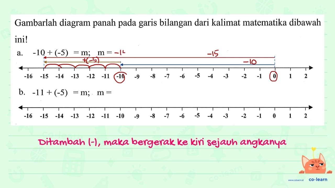 Gambarlah diagram panah pada bilangan dari kalimat