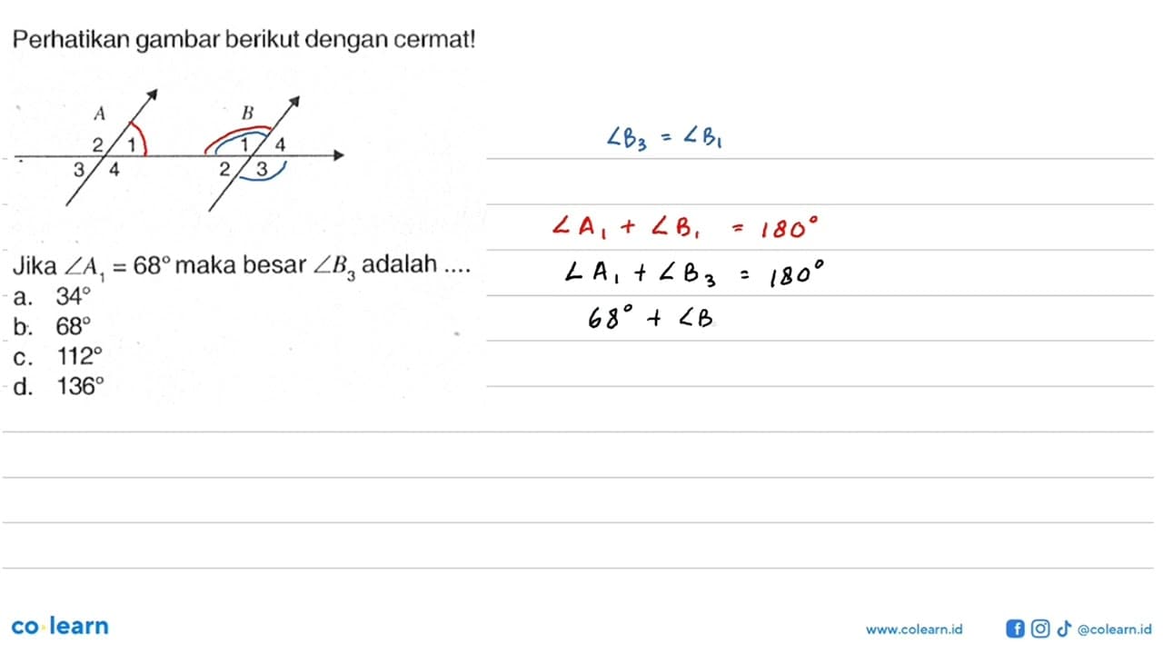 Perhatikan gambar berikut dengan cermat! A 2 1 3 4 B 1 4 2