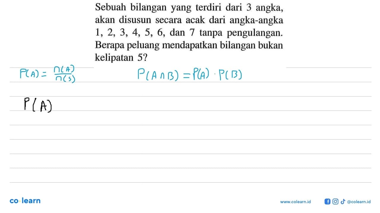 Sebuah bilangan yang terdiri dari 3 angka, akan disusun