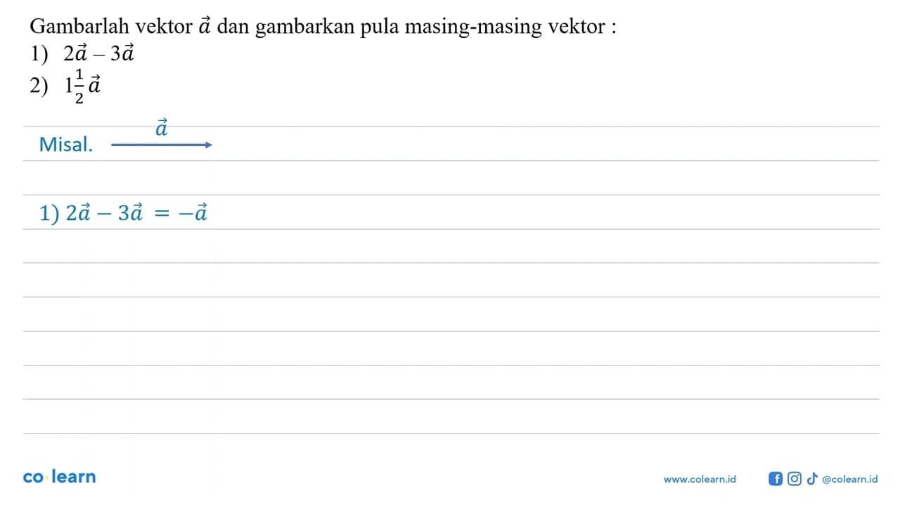 Gambarlah vektor a dan gambarkan pula masing-masing