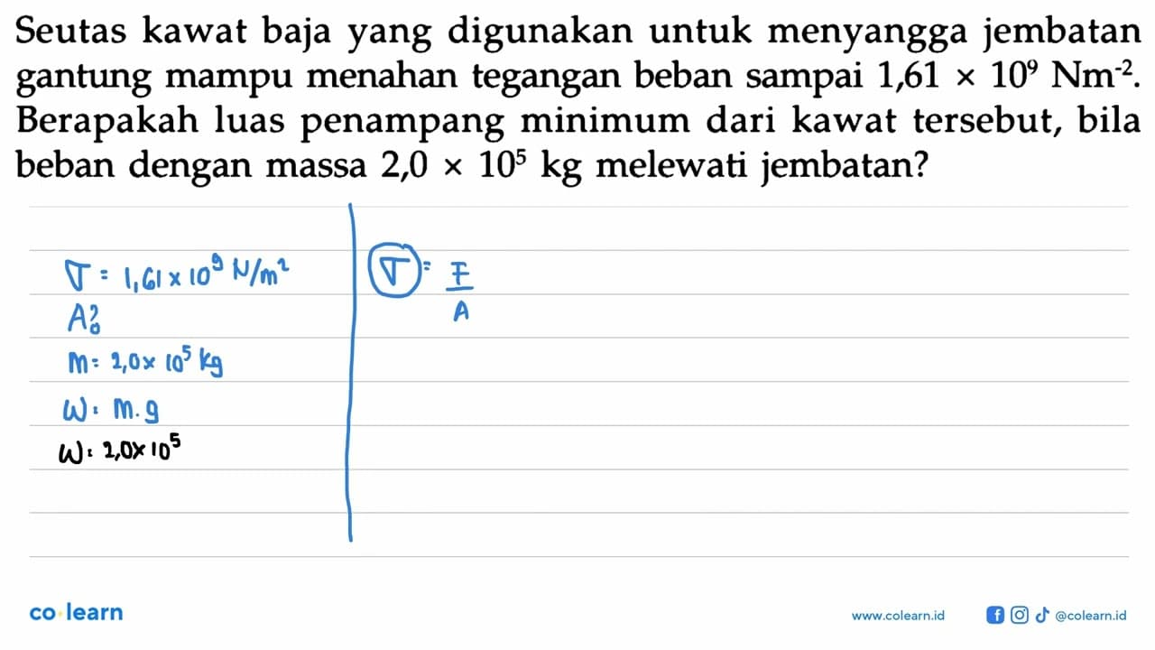 Seutas kawat baja yang digunakan untuk menyangga jembatan