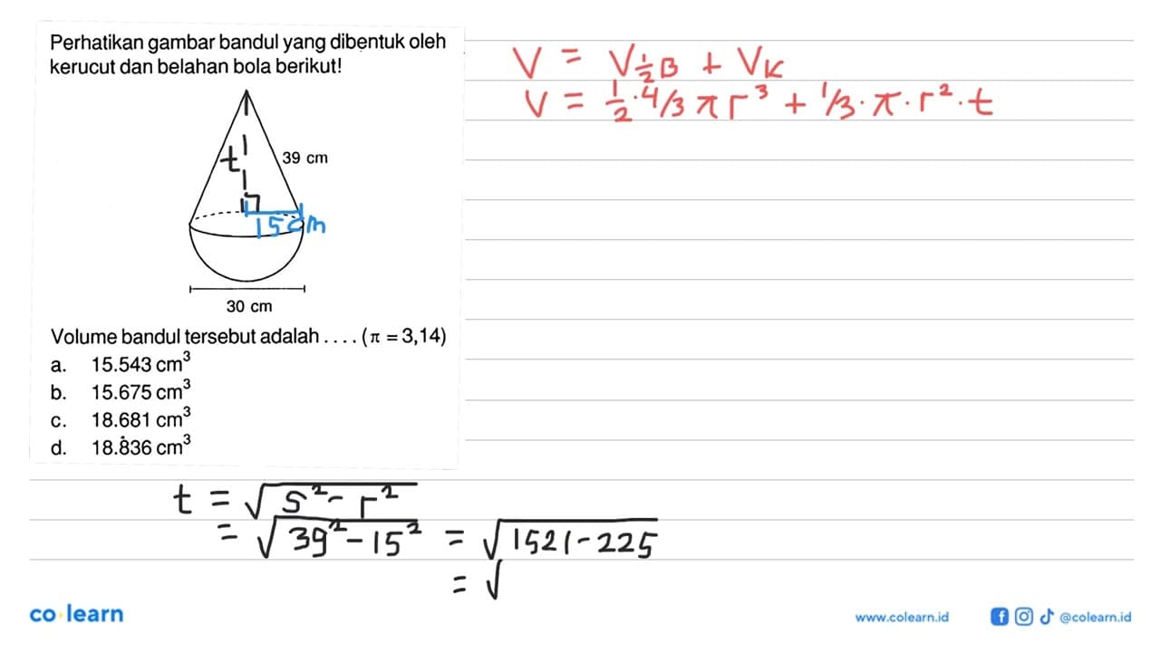 Perhatikan gambar bandul yang dibentuk oleh kerucut dan