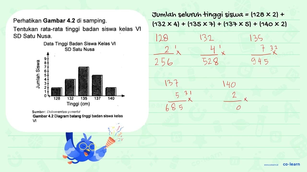 Perhatikan Gambar 4.2 di samping. Tentukan rata-rata tinggi