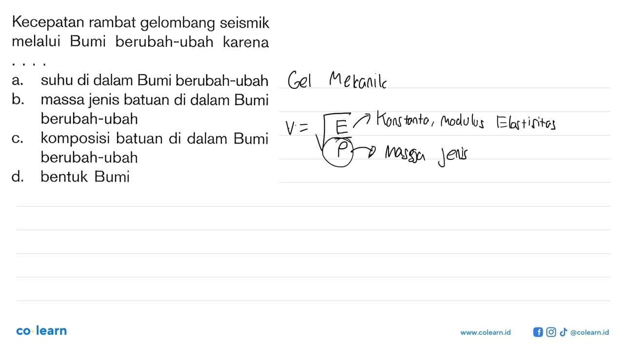 Kecepatan rambat gelombang seismik melalui Bumi