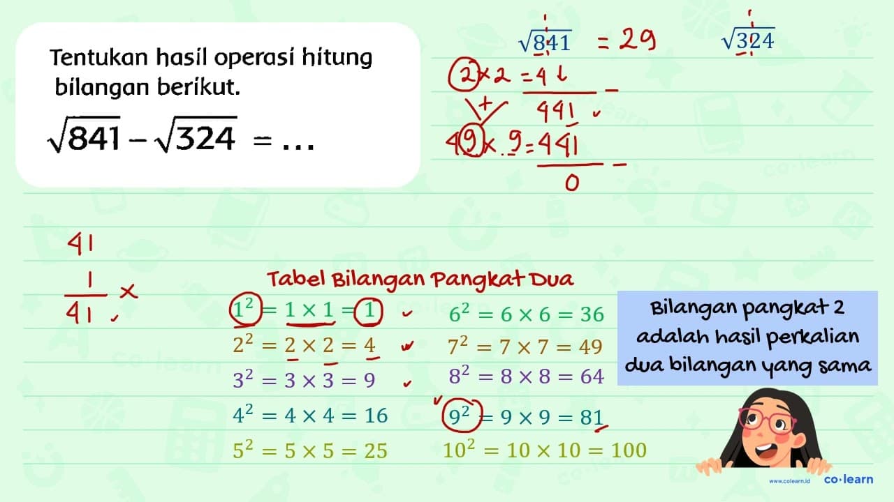 Tentukan hasil operasi hitung bilangan berikut.