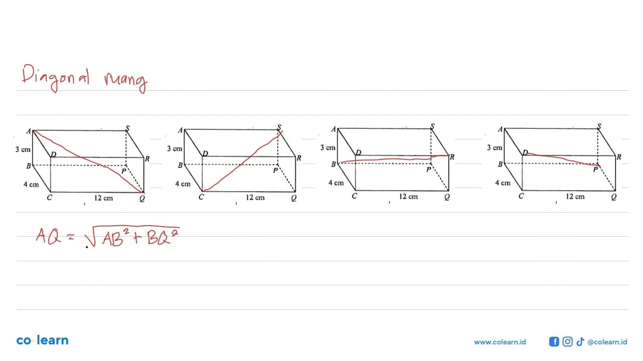 Menghitung Panjang Diagonal Bidang, Diagonal Ruang, dan