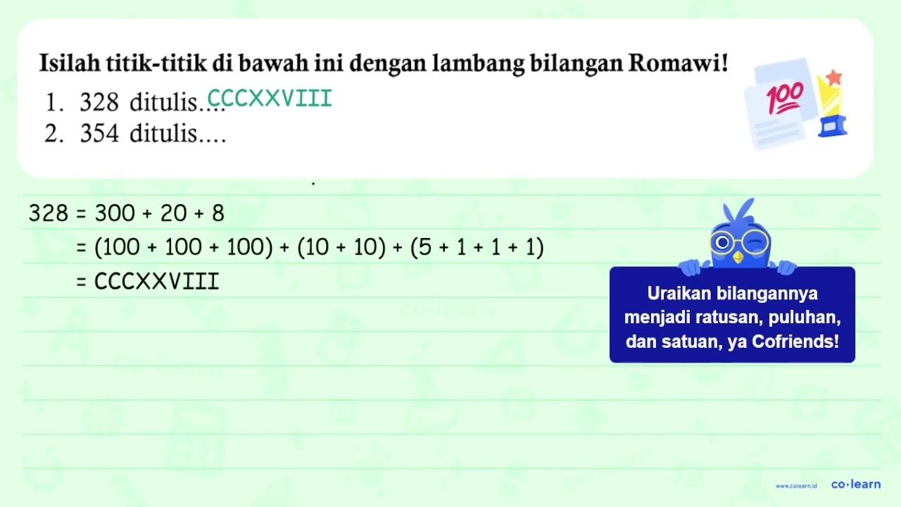 Isilah titik-titik di bawah ini dengan lambang bilangan