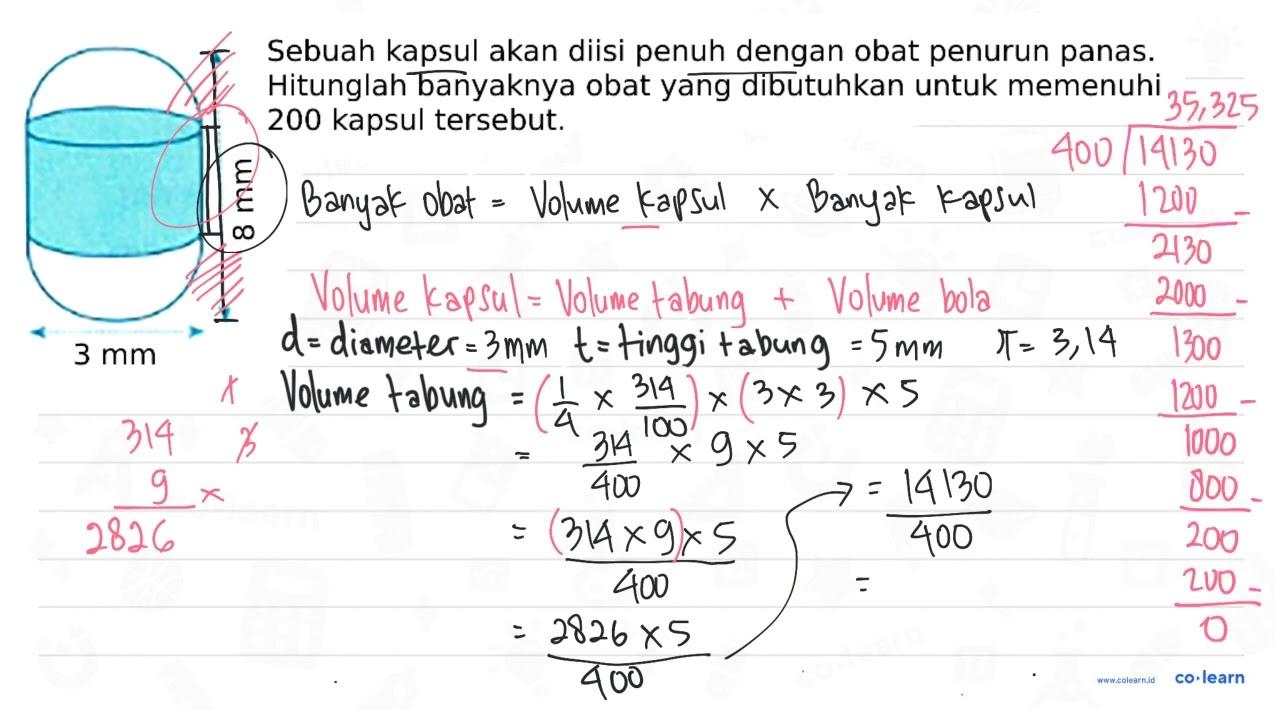 Sebuah kapsul akan diisi penuh dengan obat penurun panas.