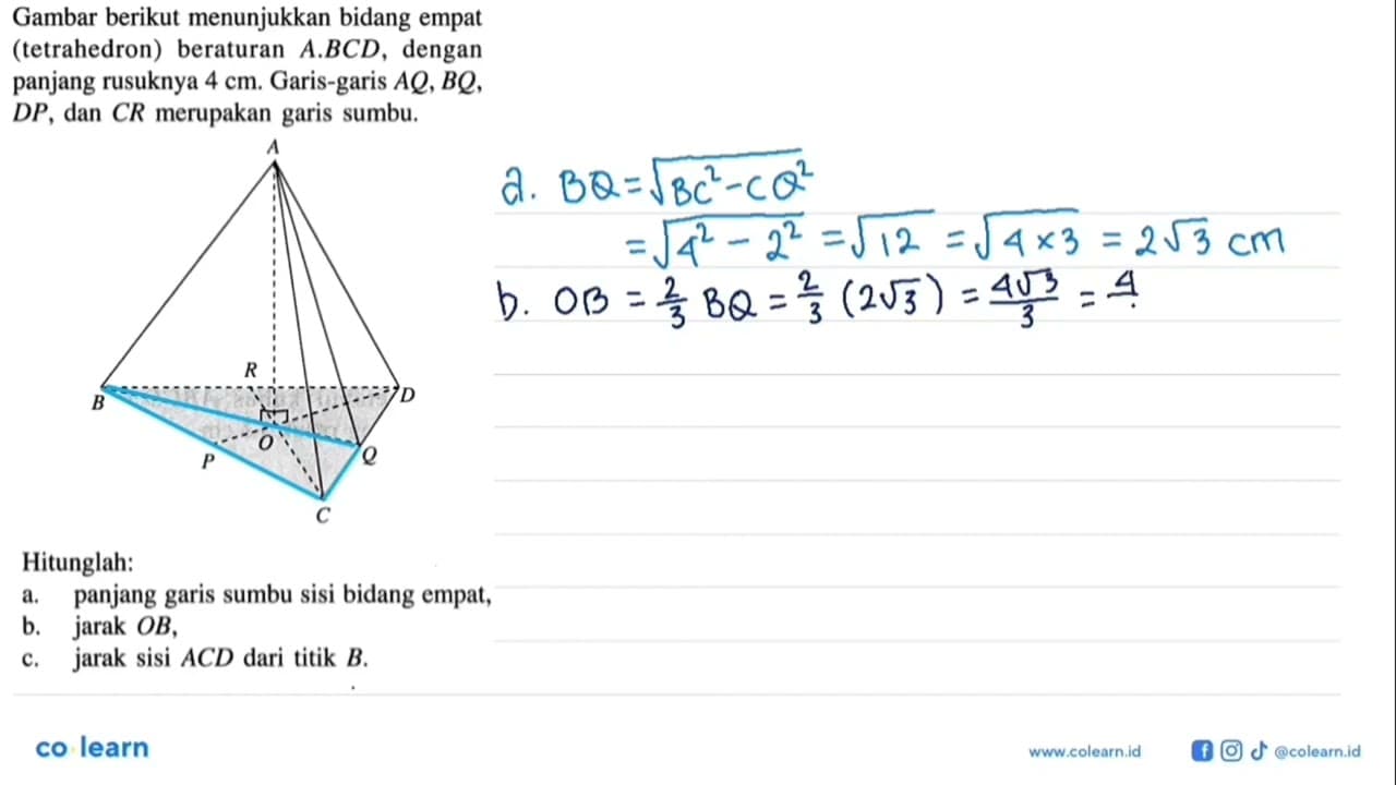 Gambar berikut menunjukkan bidang empat (tetrahedron)