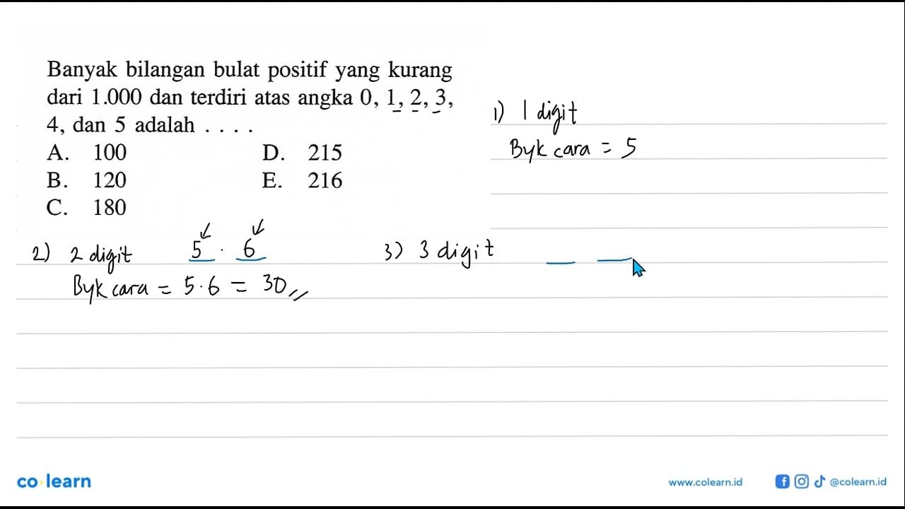 Banyak bilangan bulat positif yang kurang dari 1.000 dan