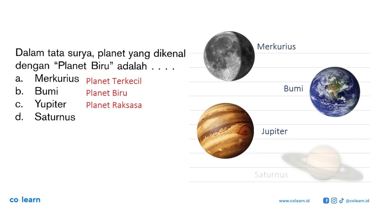 Dalam tata surya, planet yang dikenal dengan 'Planet Biru'