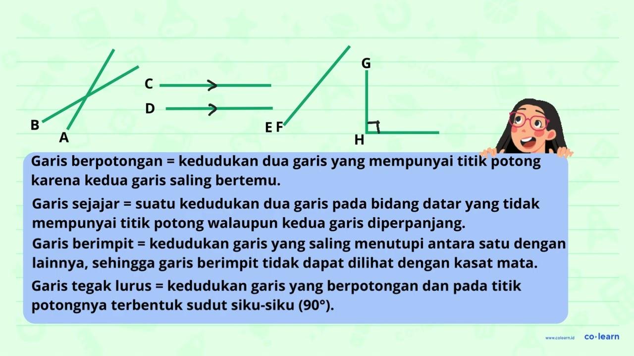 n x w v z y m p q 1. Tentukan garis sejajar pada gambar di