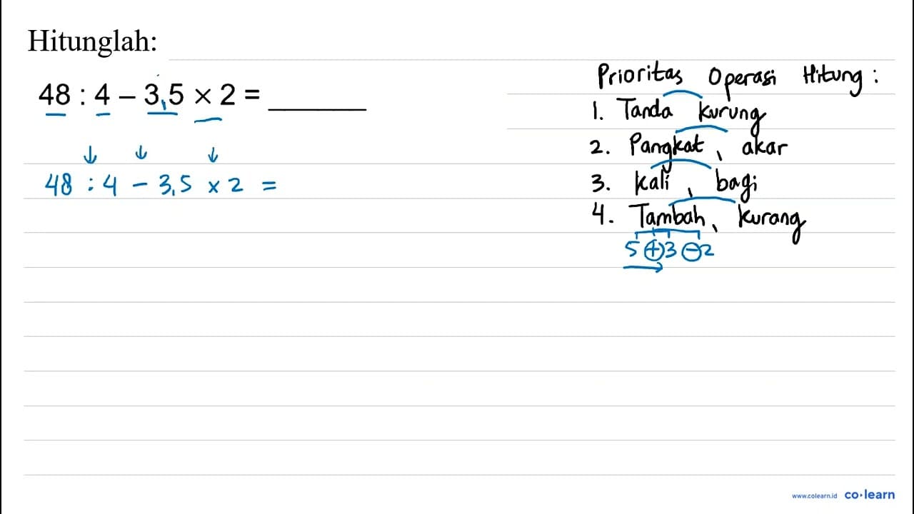 48: 4-3.5 x 2=