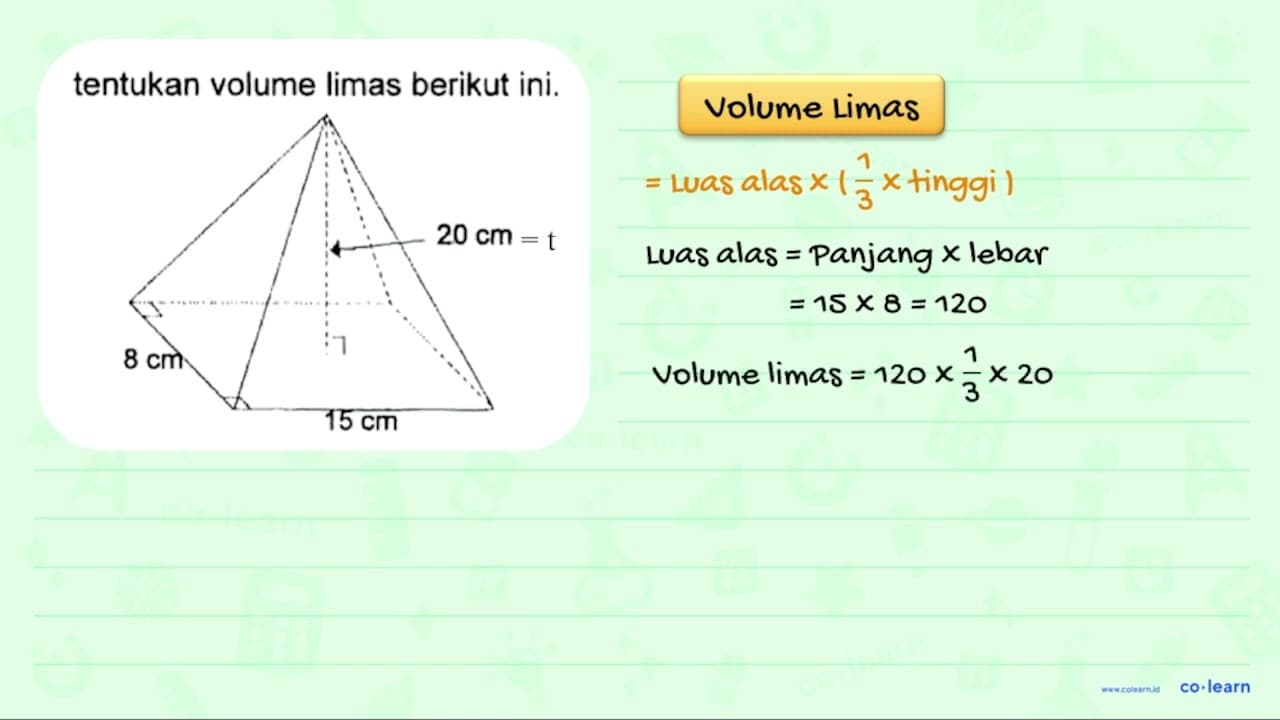 tentukan volume limas berikut ini: