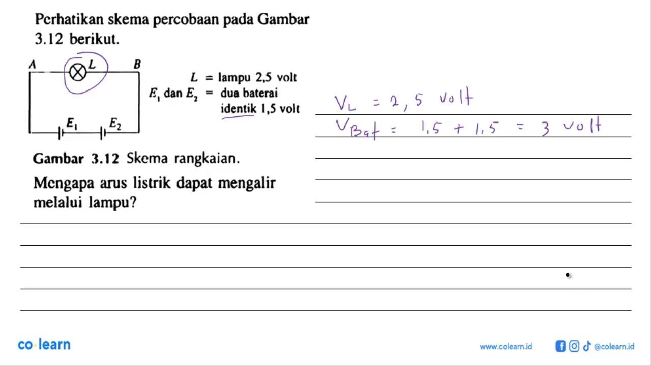 Perhatikan skema percobaan Gambar 3.12 berikut. Mengapa