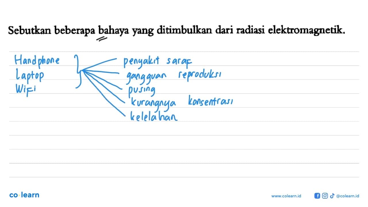 Sebutkan beberapa bahaya yang ditimbulkan dari radiasi