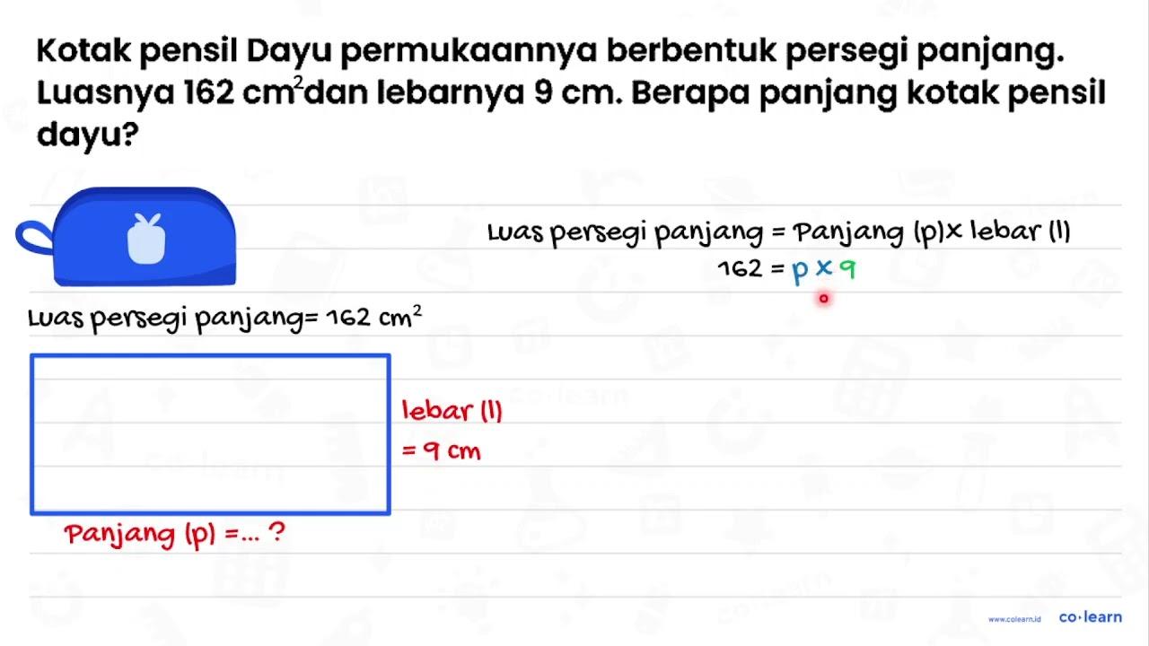 Kotak pensil Dayu permukaannya berbentuk persegi panjang.