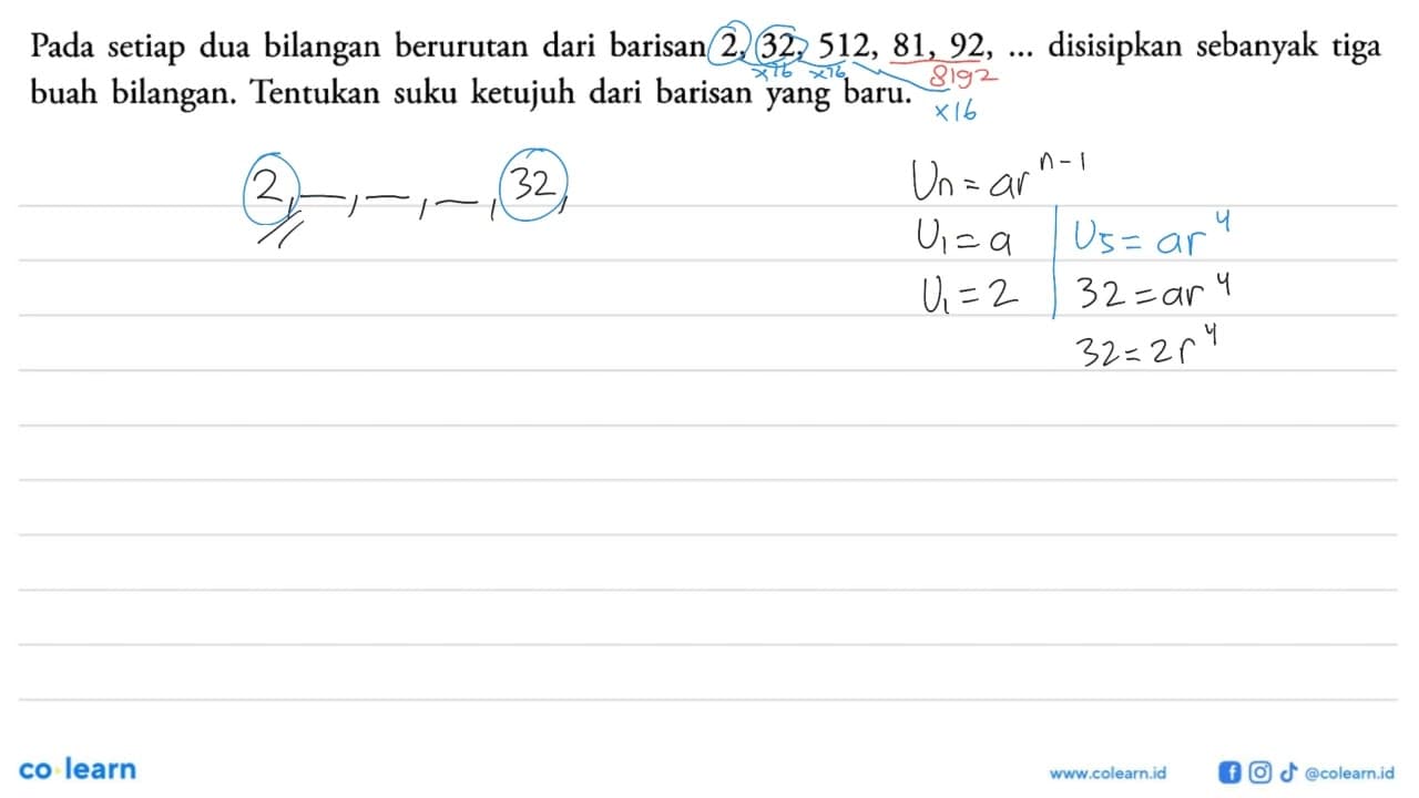 Pada setiap dua bilangan berurutan dari barisan