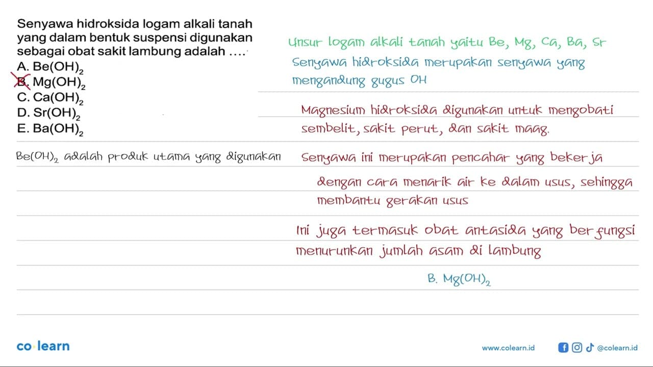 Senyawa hidroksida logam alkali tanah yang dalam bentuk