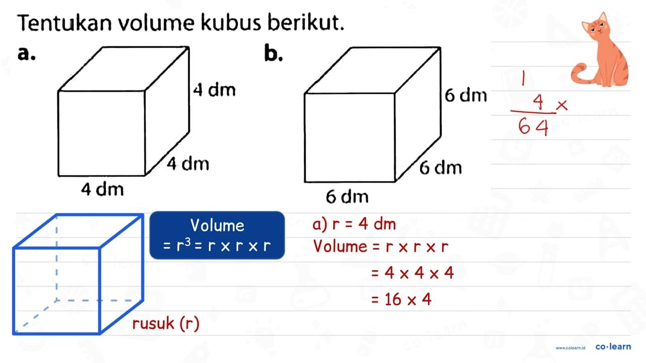 Tentukan volume kubus berikut.