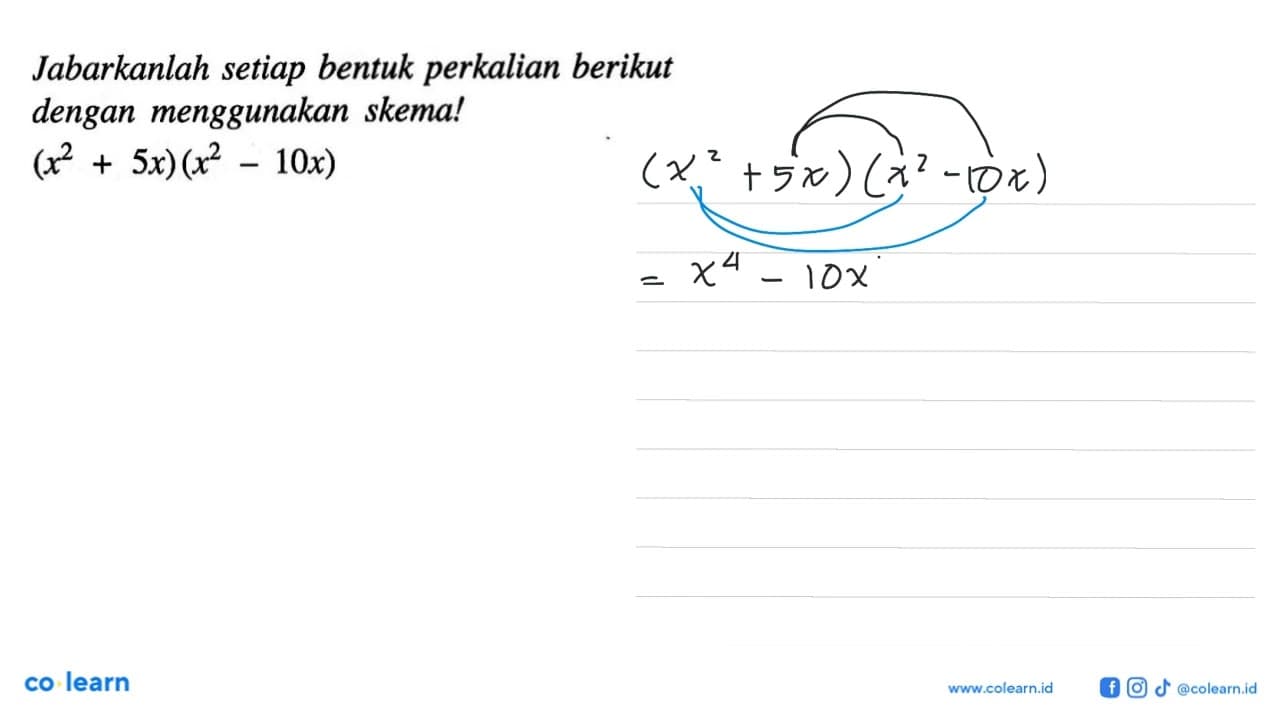 Jabarkanlah setiap bentuk perkalian berikut dengan