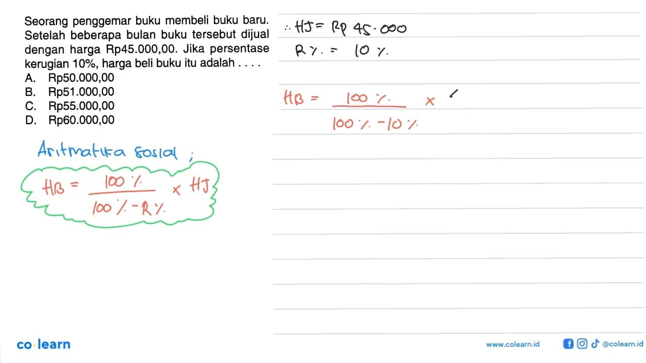 Seorang penggemar buku membeli buku baru. Setelah beberapa