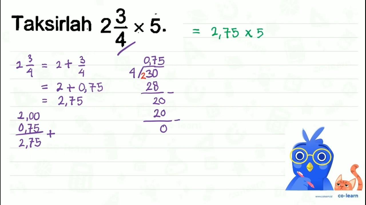 Taksirlah 2 3/4 x 5.