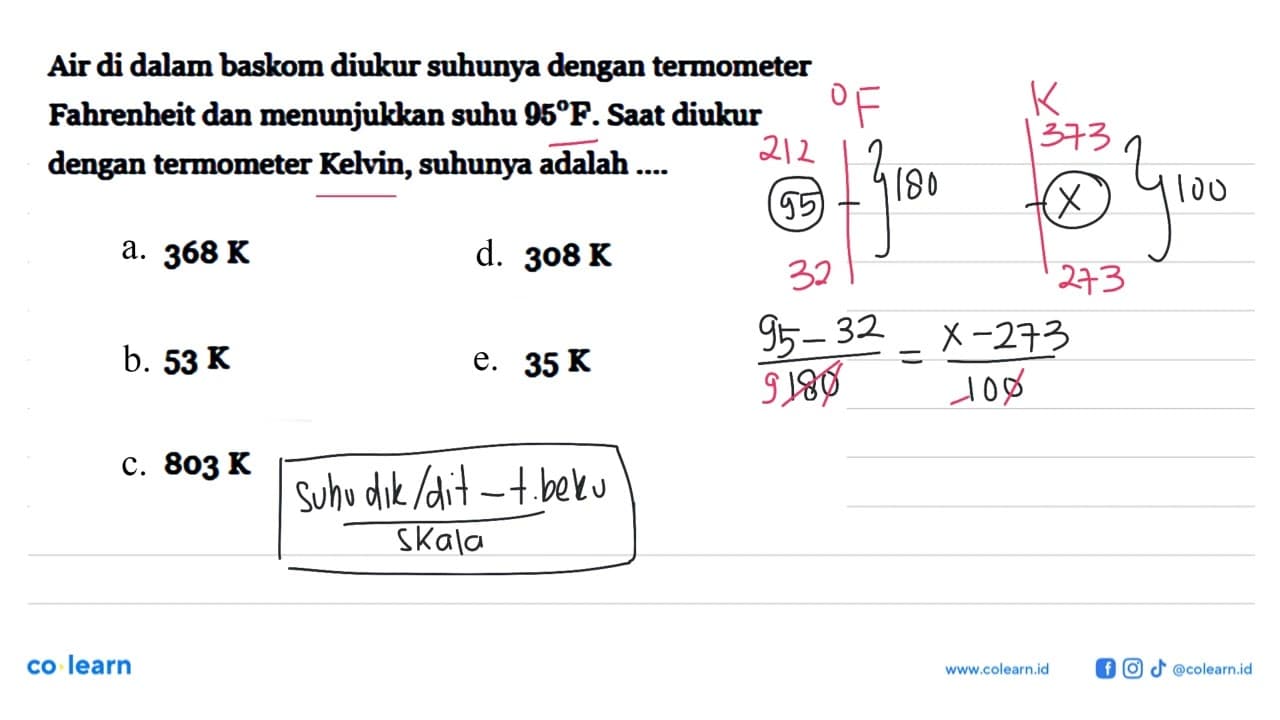 Air di dalam baskom diukur suhunya dengan termometer