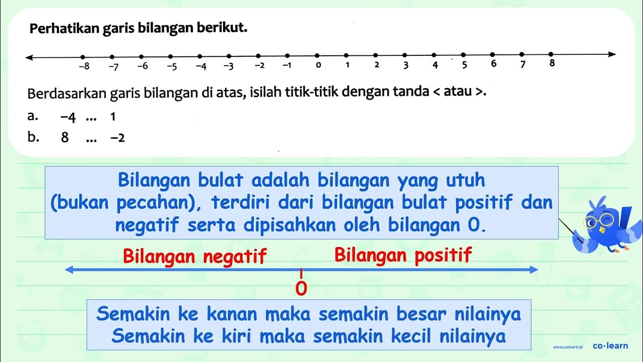 Perhatikan garis bilangan berikut. Berdasarkan garis